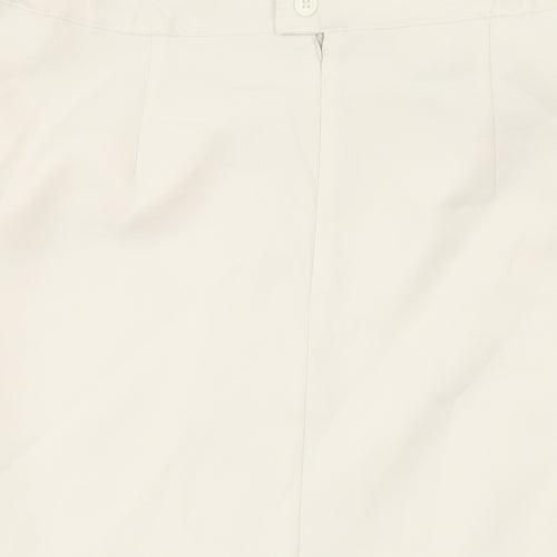Damart Womens Ivory Polyester Straight & Pencil Skirt Size 16 Zip