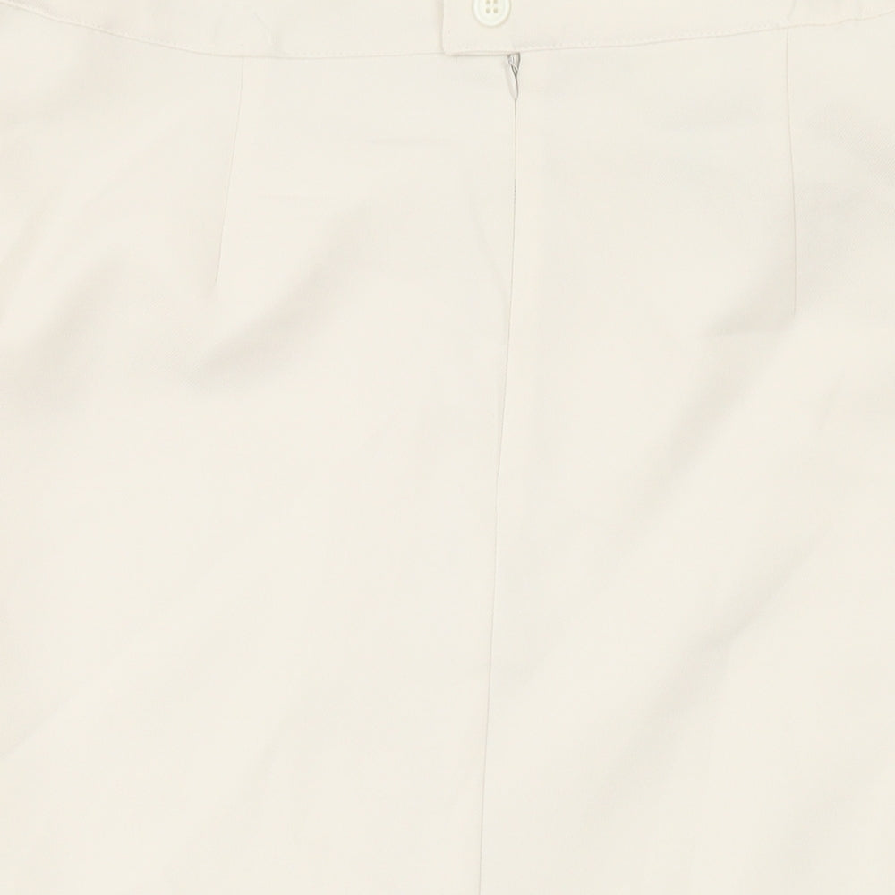 Damart Womens Ivory Polyester Straight & Pencil Skirt Size 16 Zip