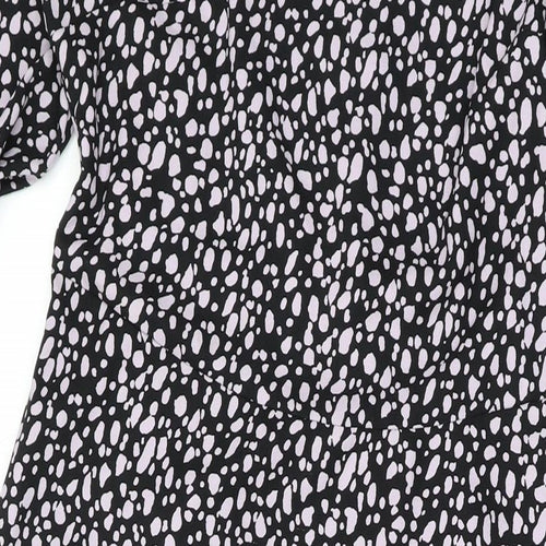 Dorothy Perkins Womens Purple Geometric Polyester Maxi Size 10 Round Neck Zip