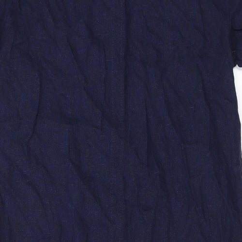 Marks and Spencer Womens Blue Linen A-Line Size 6 V-Neck Pullover
