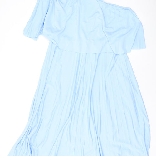 ASOS Womens Blue Polyester A-Line Size 14 Off the Shoulder Pullover