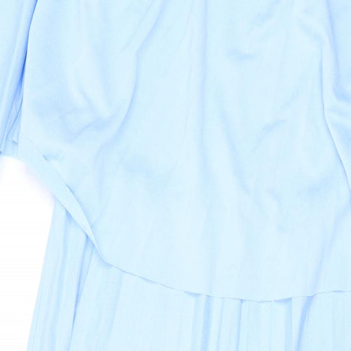 ASOS Womens Blue Polyester A-Line Size 14 Off the Shoulder Pullover