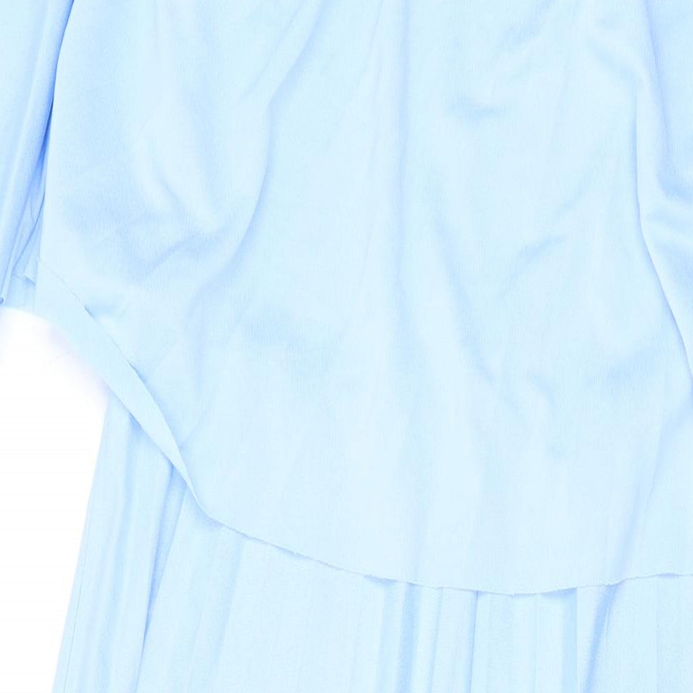 ASOS Womens Blue Polyester A-Line Size 14 Off the Shoulder Pullover