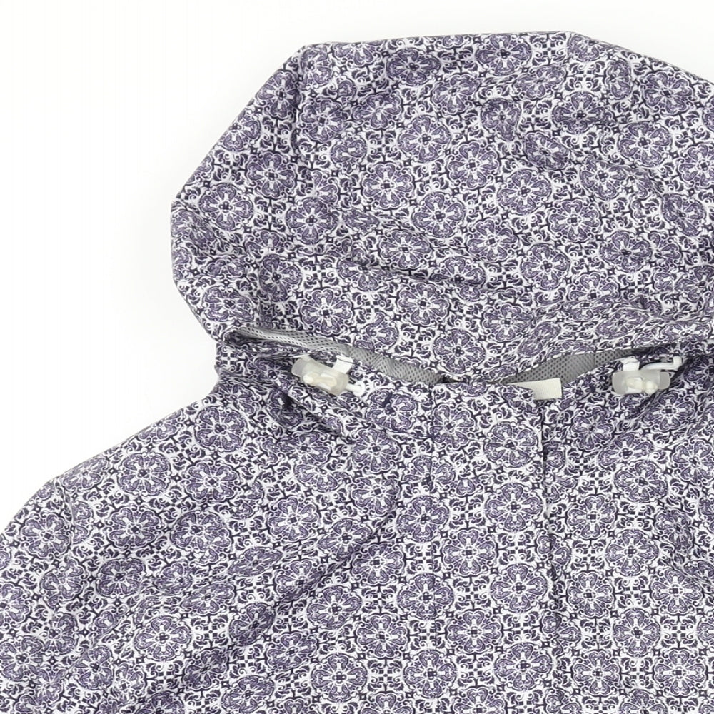 Craghoppers Girls Blue Geometric Rain Coat Coat Size 13 Years Zip