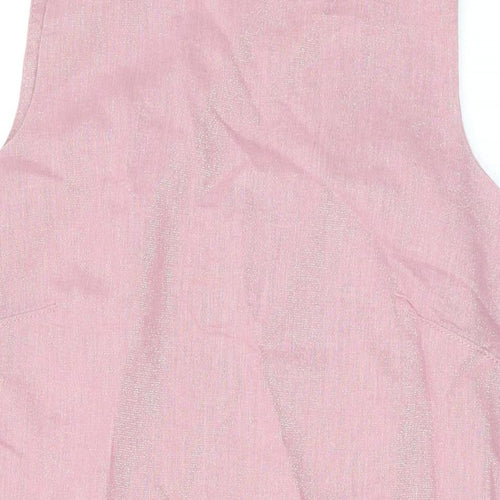 NEXT Womens Pink Linen Tank Dress Size 10 Scoop Neck Pullover