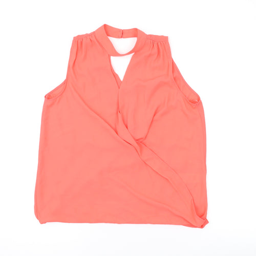 New Look Womens Orange Polyester Basic Tank Size 8 Halter