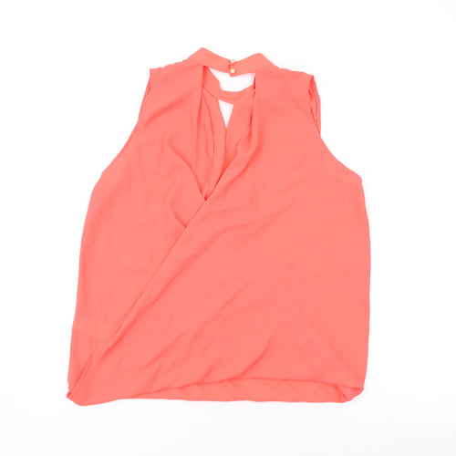 New Look Womens Orange Polyester Basic Tank Size 8 Halter