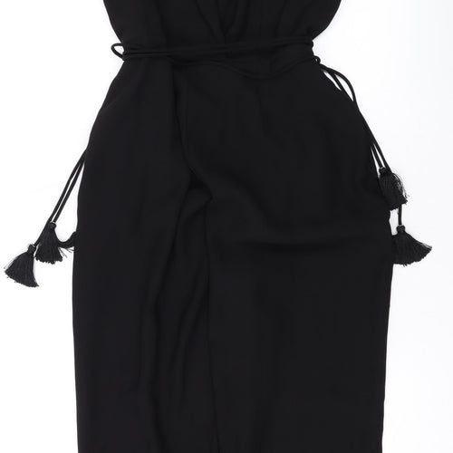 H&M Womens Black Polyester Jumpsuit One-Piece Size 14 L25 in Snap