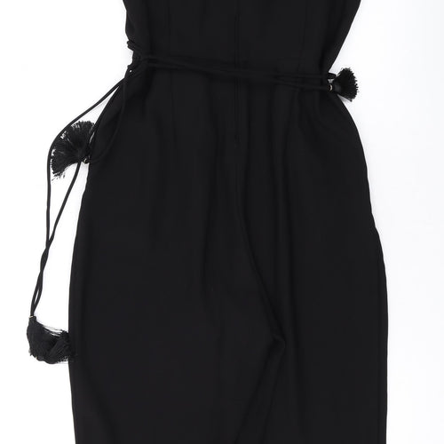 H&M Womens Black Polyester Jumpsuit One-Piece Size 14 L25 in Snap