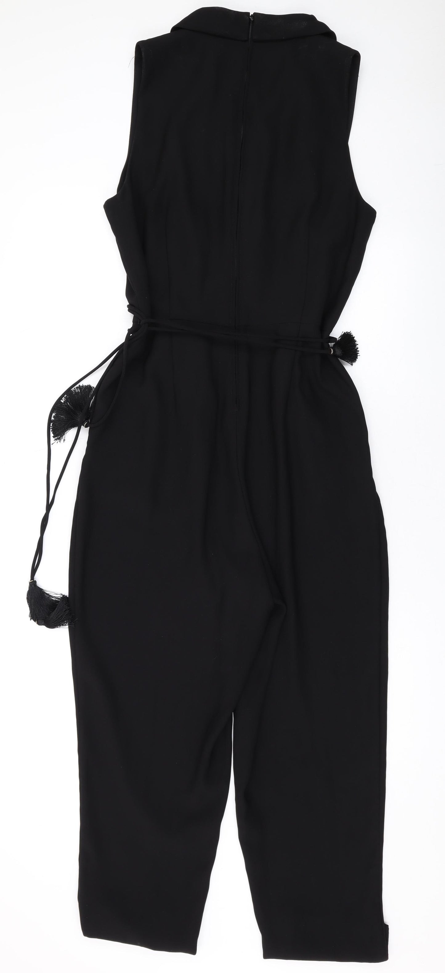 H&M Womens Black Polyester Jumpsuit One-Piece Size 14 L25 in Snap
