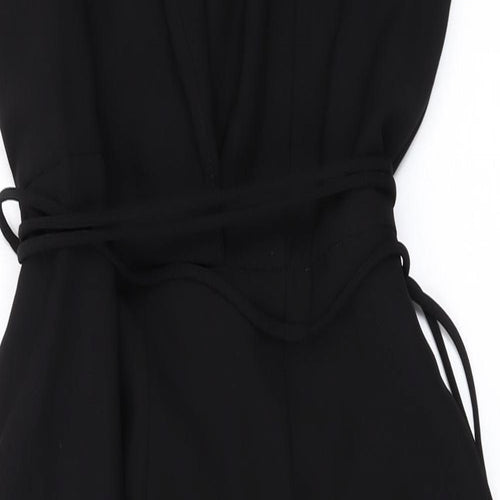 H&M Womens Black Polyester Jumpsuit One-Piece Size 14 L25 in Snap