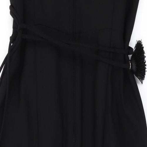 H&M Womens Black Polyester Jumpsuit One-Piece Size 14 L25 in Snap