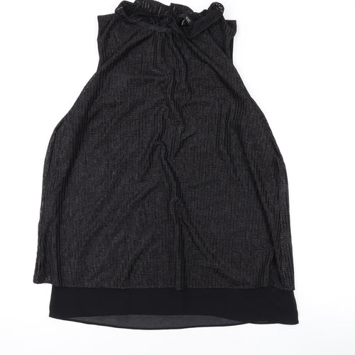 NEXT Womens Black Polyester Basic Tank Size 10 Mock Neck