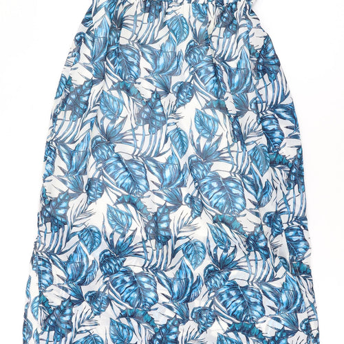 Divided by H&M Womens Blue Floral Polyester Maxi Size 6 Halter Button