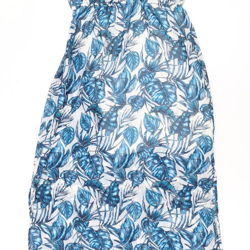 Divided by H&M Womens Blue Floral Polyester Maxi Size 6 Halter Button