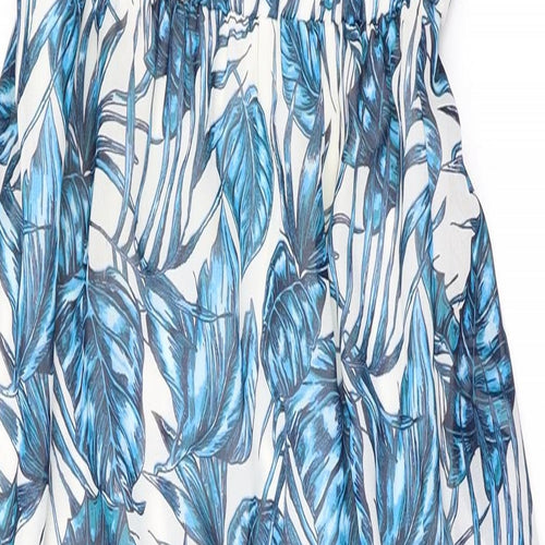 Divided by H&M Womens Blue Floral Polyester Maxi Size 6 Halter Button