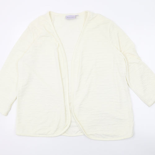 EWM Womens Ivory V-Neck Polyester Cardigan Jumper Size L