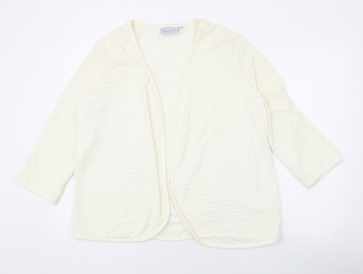 EWM Womens Ivory V-Neck Polyester Cardigan Jumper Size L