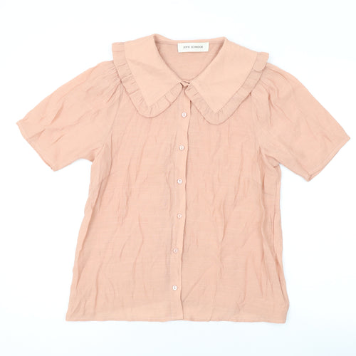 Sofie Schnoor Womens Pink Polyester Basic Button-Up Size XS Collared