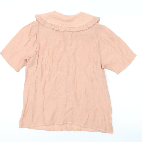 Sofie Schnoor Womens Pink Polyester Basic Button-Up Size XS Collared
