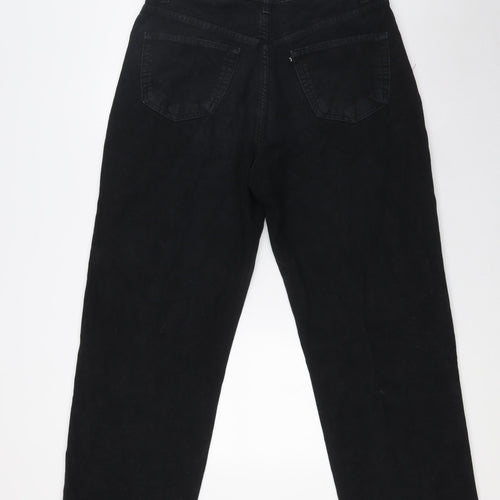 Peter Werth Mens Black Cotton Trousers Size 34 in L30 in Regular Button