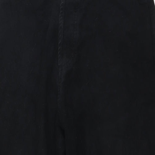 Peter Werth Mens Black Cotton Trousers Size 34 in L30 in Regular Button