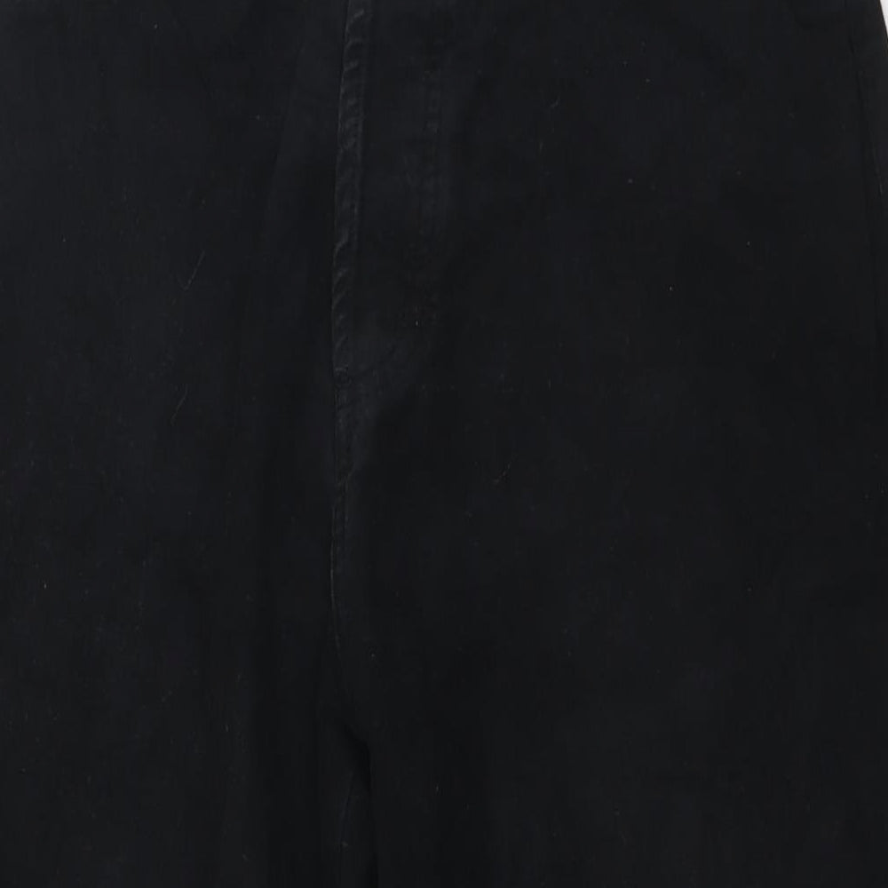 Peter Werth Mens Black Cotton Trousers Size 34 in L30 in Regular Button