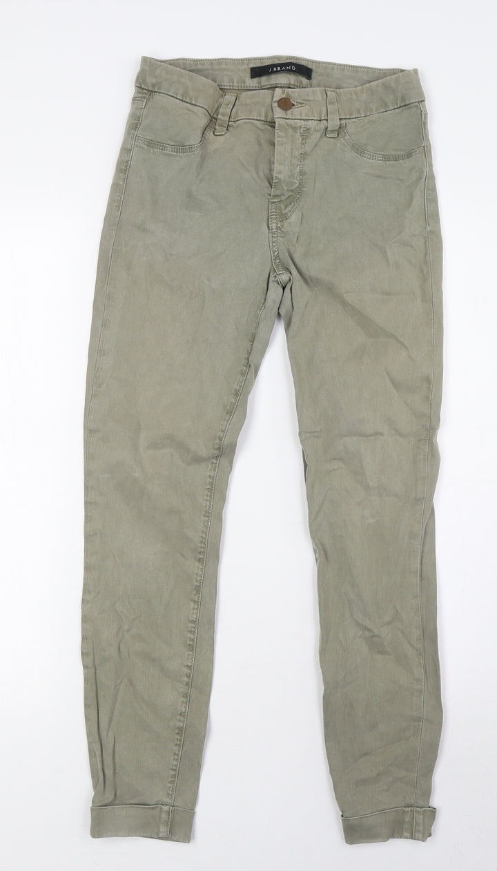 J.BRAND Womens Green Lyocell Trousers Size 25 L27 in Regular Zip - turn ups