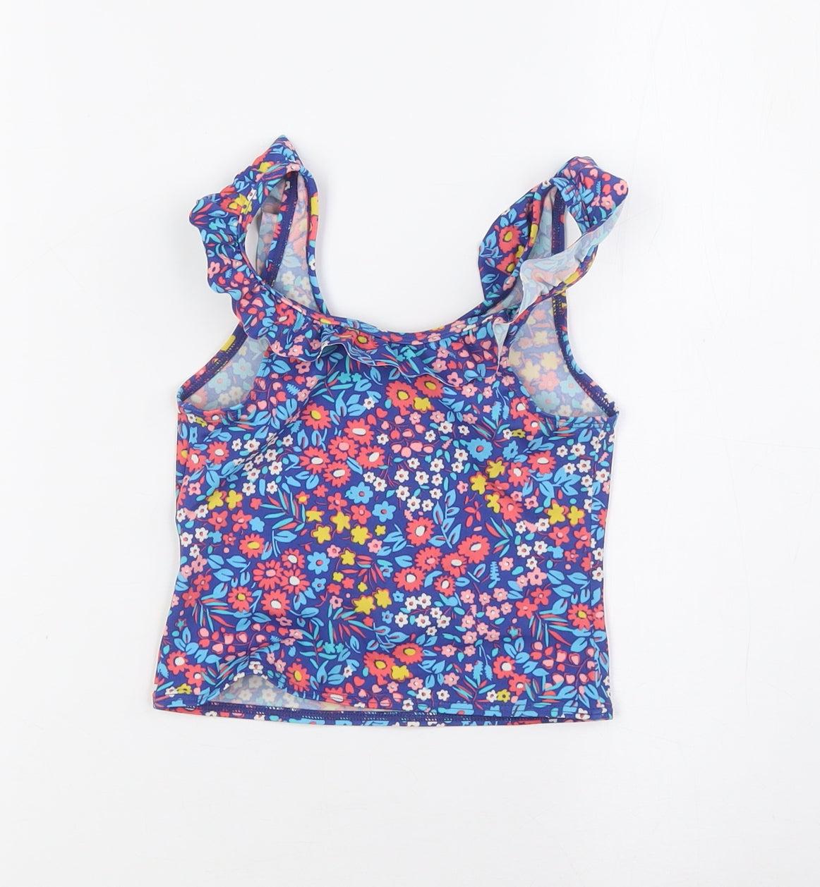 John Lewis Girls Multicoloured Floral Nylon Basic Blouse Size 6 Years Scoop Neck - Swin Top