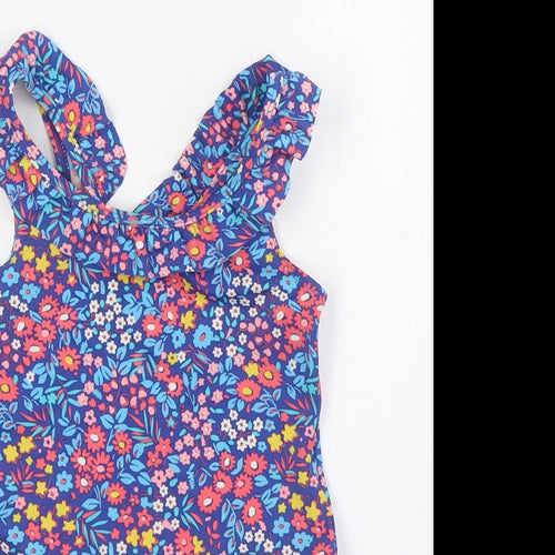 John Lewis Girls Multicoloured Floral Nylon Basic Blouse Size 6 Years Scoop Neck - Swin Top