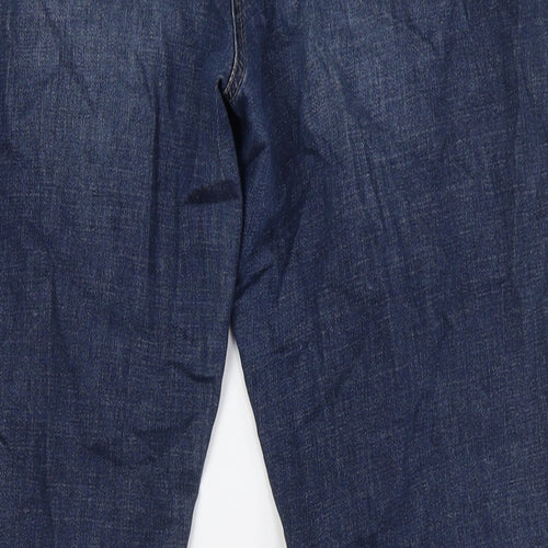 George Womens Blue Cotton Boyfriend Jeans Size 16 L30 in Regular Zip