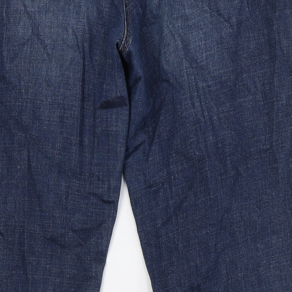 George Womens Blue Cotton Boyfriend Jeans Size 16 L30 in Regular Zip