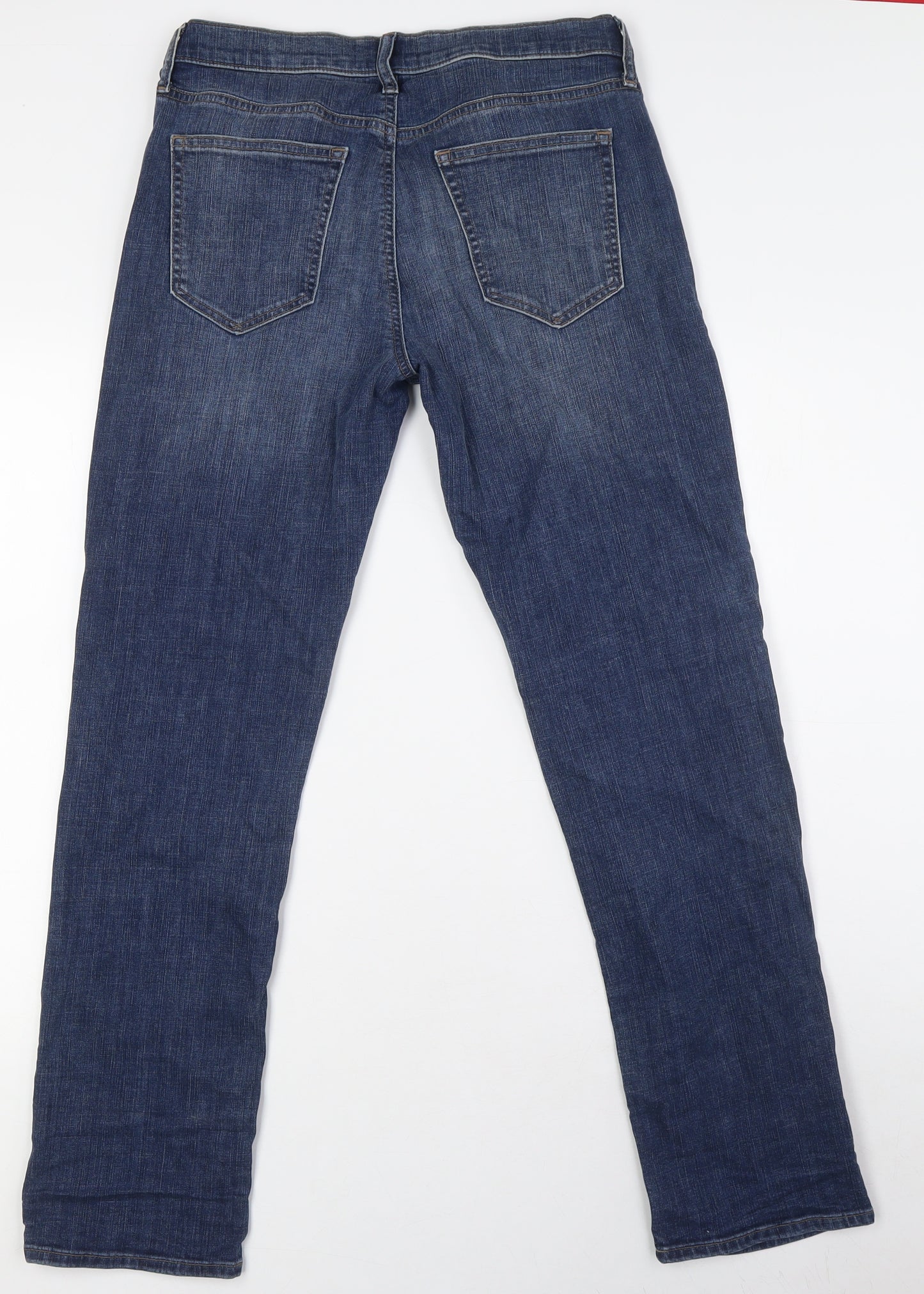 Gap Mens Blue Cotton Straight Jeans Size 34 in L31 in Regular Zip