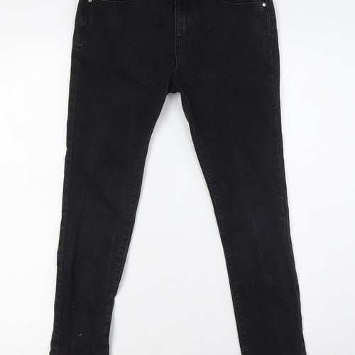 Denim Co Boys Black Cotton Straight Jeans Size 9-10 Years L23 in Regular Zip