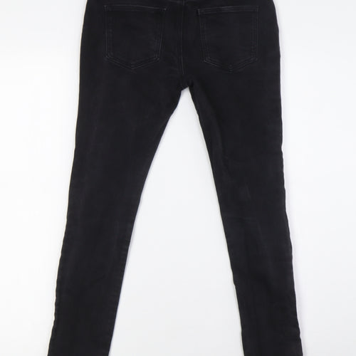 Denim Co Boys Black Cotton Straight Jeans Size 9-10 Years L23 in Regular Zip