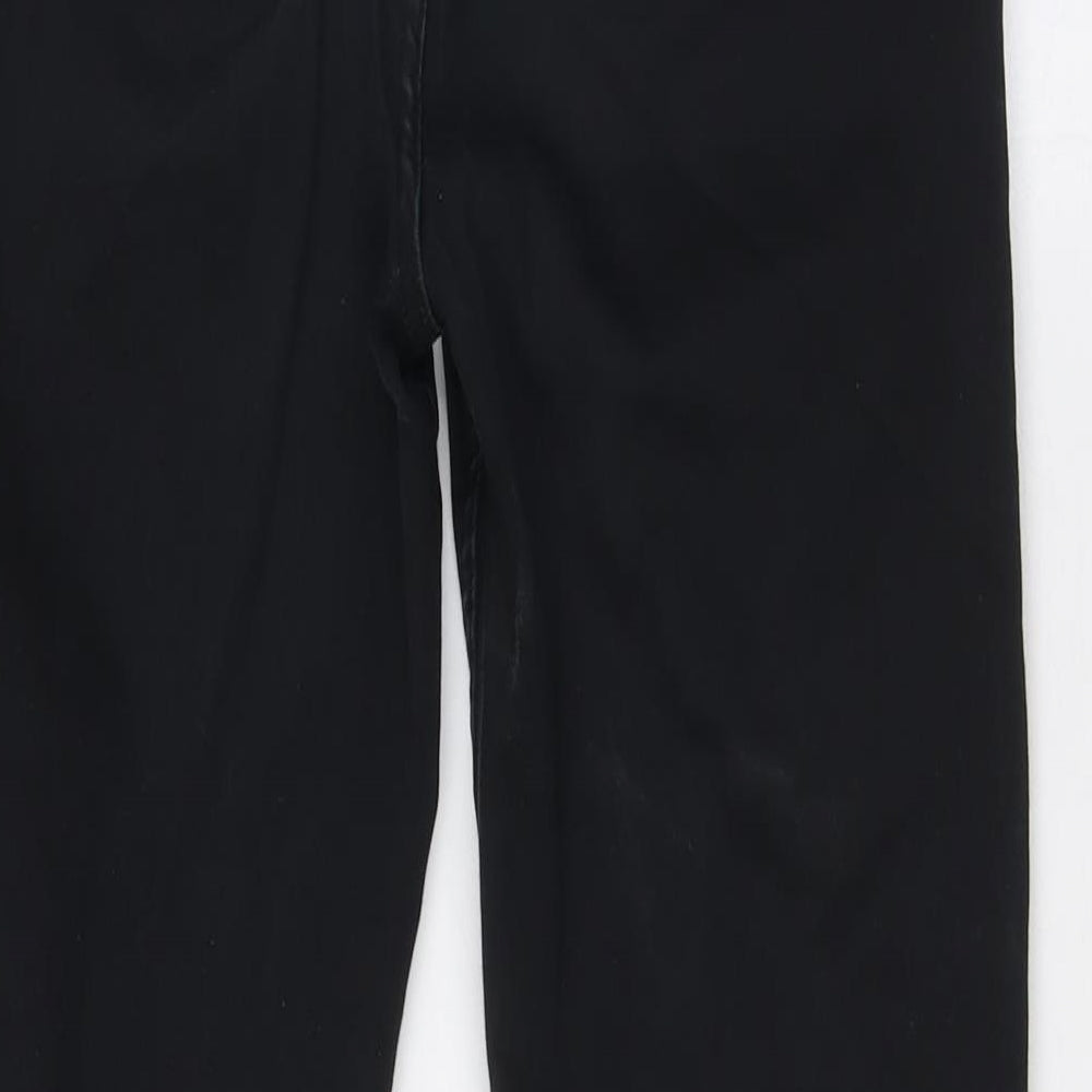 Marks and Spencer Womens Black Cotton Bootcut Jeans Size 10 L31 in Regular Zip