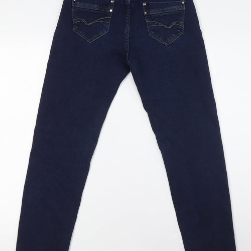 B.S Jeans Womens Blue Cotton Skinny Jeans Size 8 L29 in Regular Zip