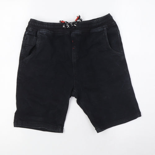 Very Boys Black Cotton Bermuda Shorts Size 11 Years L8 in Regular - Elasticated Waist