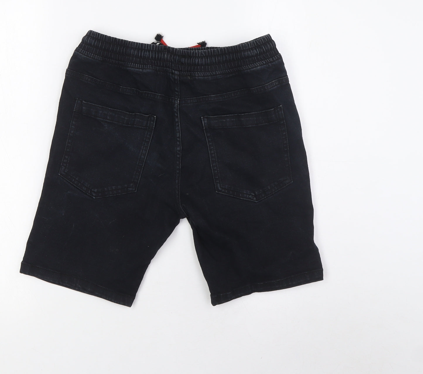 Very Boys Black Cotton Bermuda Shorts Size 11 Years L8 in Regular - Elasticated Waist