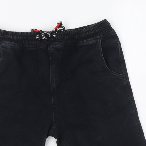 Very Boys Black Cotton Bermuda Shorts Size 11 Years L8 in Regular - Elasticated Waist