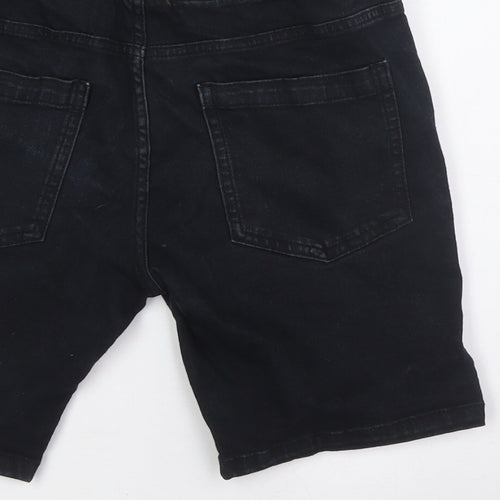 Very Boys Black Cotton Bermuda Shorts Size 11 Years L8 in Regular - Elasticated Waist