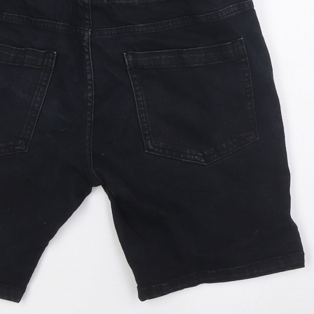 Very Boys Black Cotton Bermuda Shorts Size 11 Years L8 in Regular - Elasticated Waist