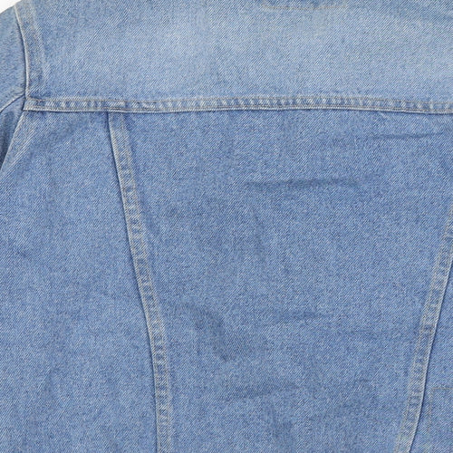 Zoe Womens Blue Jacket Size 10 Button