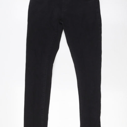 Boohoo Womens Black Cotton Skinny Jeans Size 10 L32 in Regular