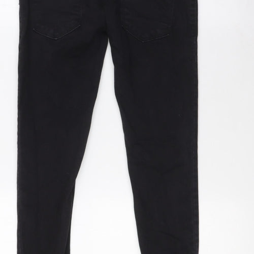 Boohoo Womens Black Cotton Skinny Jeans Size 10 L32 in Regular