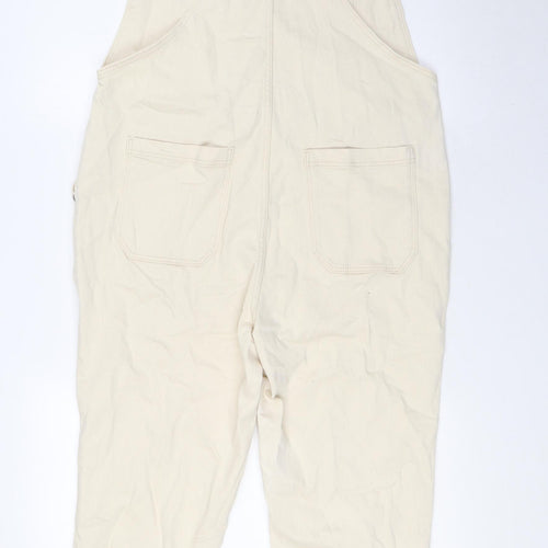 TU Womens Ivory Cotton Dungaree One-Piece Size 16 L27 in Button