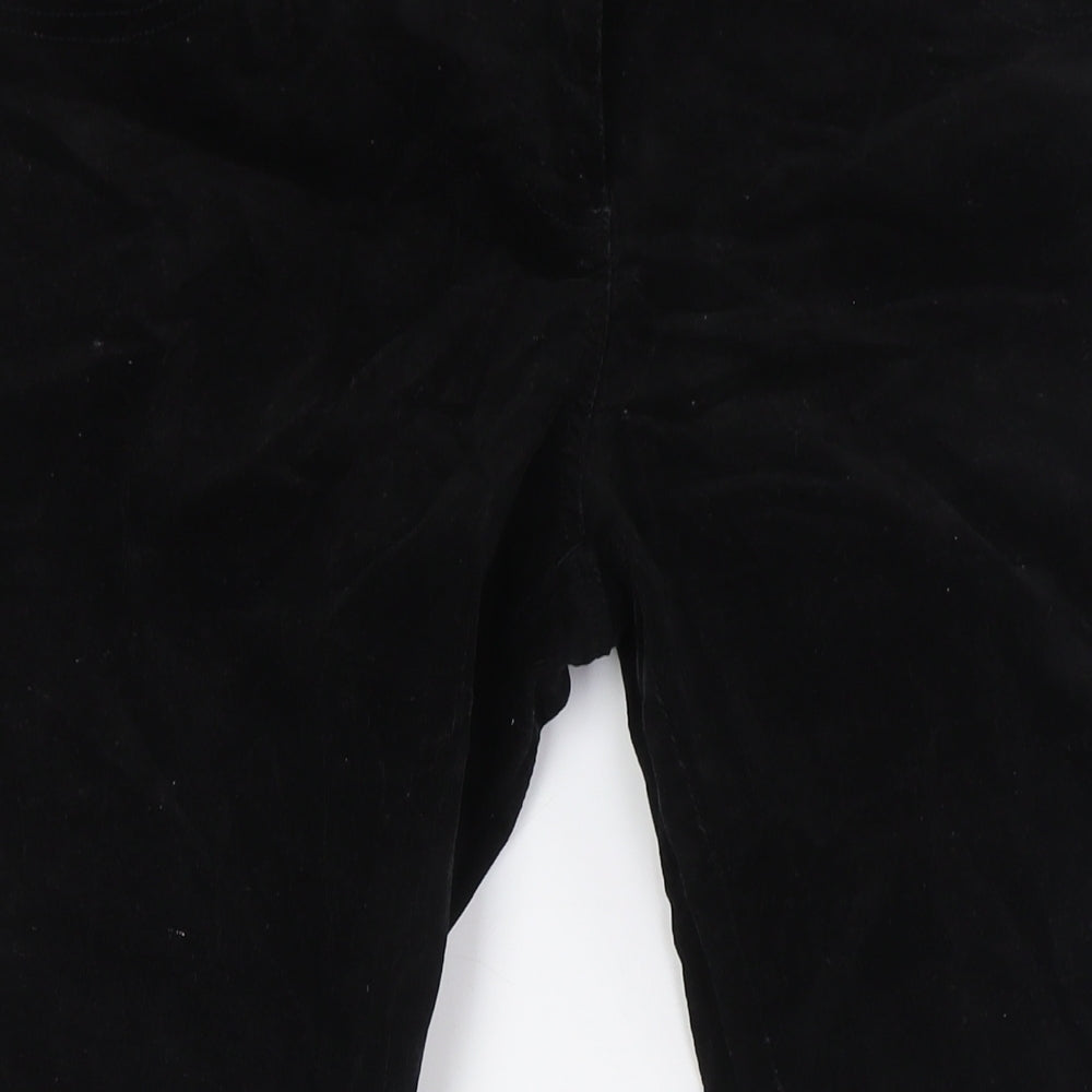 F&F Womens Black Herringbone Cotton Trousers Size 18 L32 in Regular Zip