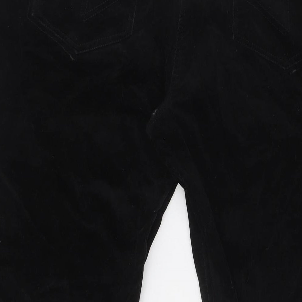 F&F Womens Black Herringbone Cotton Trousers Size 18 L32 in Regular Zip