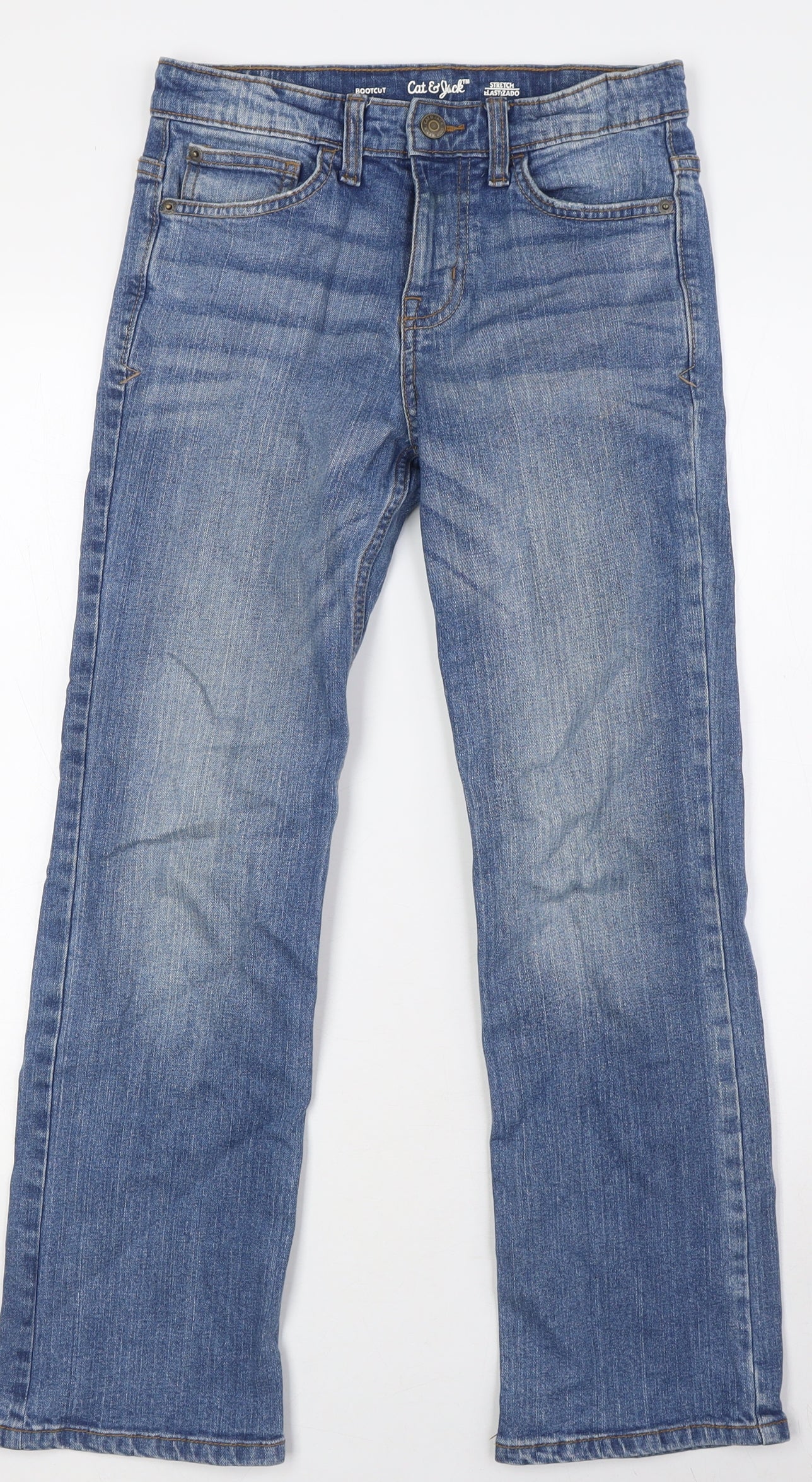 Cat&Jack Girls Blue Cotton Bootcut Jeans Size 12 Years L28 in Regular Zip