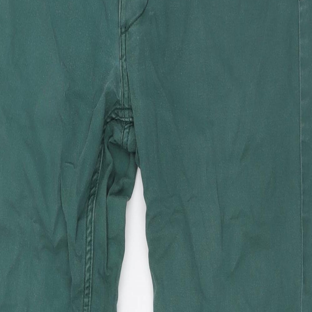 H&M Mens Green Cotton Straight Jeans Size 32 in L34 in Regular Button
